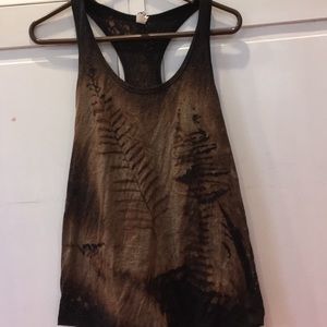 Black Tank with Bleached Design